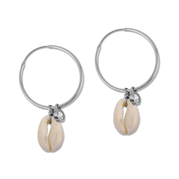 PENDIENTSE AROS PLATA 1ª LEY CONCHA 25MM
