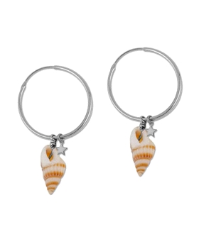PENDIENTES AROS PLATA 1ª LEY CARACOLA 25