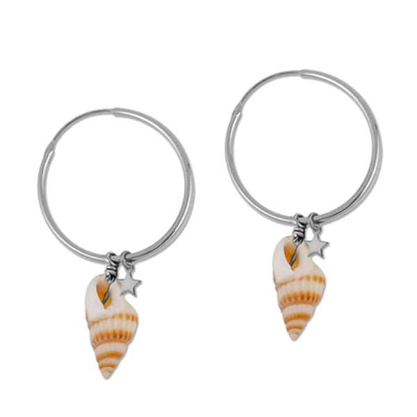 PENDIENTES AROS PLATA 1ª LEY CARACOLA 25