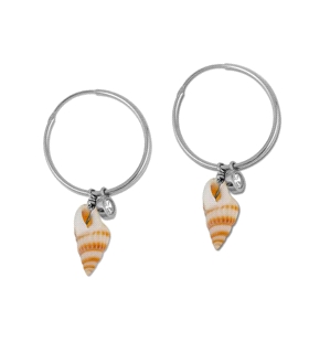 PENDIENTE AROS PLATA 1ª LEY CARACOLA 25