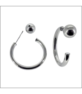 PENDIENTE AROS PLATA 1ª LEY 27X3 +8 MM