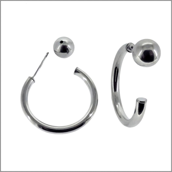 PENDIENTE AROS PLATA 1ª LEY 27X3 +8 MM
