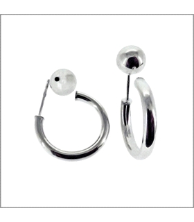 PENDIENTE AROS PLATA 1ª LEY 21X3 BOLA 8