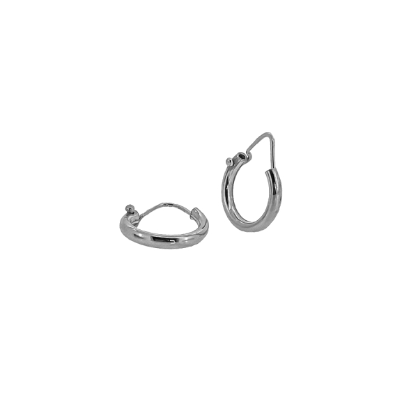 PENDIENTE CRIOLLA PLATA 1ª LEY 2 X 14 MM