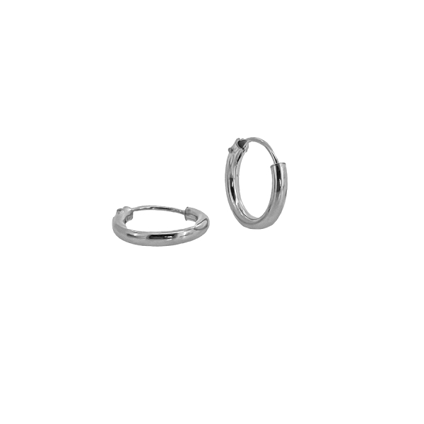 PENDIENTE CRIOLLA PLATA 1ª LEY 2 X 14 MM