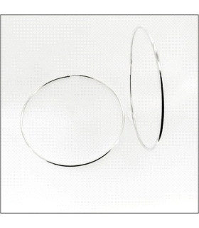 PENDIENTE AROS  PLATA 1ª LEY 2 X 70
