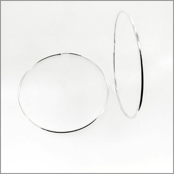 PENDIENTE AROS  PLATA 1ª LEY 2 X 70