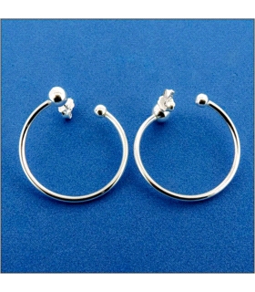 PENDIENTE AROS PRESION PLATA 1ª LEY