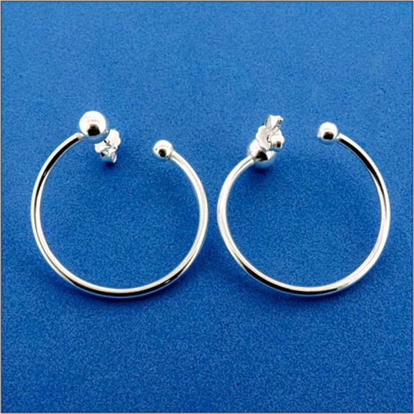 PENDIENTE AROS PRESION PLATA 1ª LEY