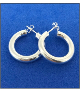 PENDIENTE CRIOLLA PLATA 1ª LEY 4 X 23 MM
