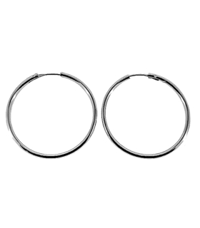 PENDIENTE CRIOLLA PLATA 1ª LEY 2 X 30 MM