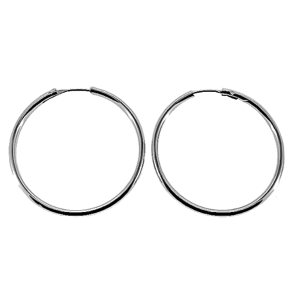 PENDIENTE CRIOLLA PLATA 1ª LEY 2 X 30 MM