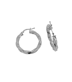 PENDIENTES AROS GRECA PLATA 1º LEY 23 MM