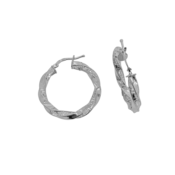 PENDIENTES AROS GRECA PLATA 1º LEY 23 MM