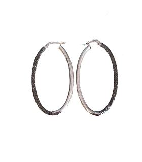 PEND.AROS BICOLOR RODIO PLATA 925 MIL.