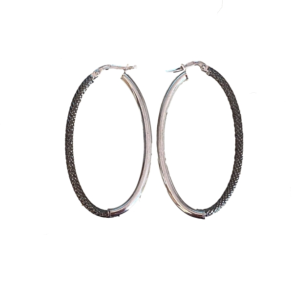 PEND.AROS BICOLOR RODIO PLATA 925 MIL.