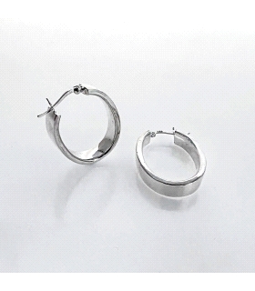 PENDIENTES CRIOLLA MUJER BRILLO PLATA 1ª LEY 6 X 30 MM