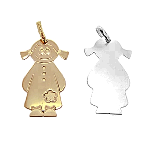 COLGANTE NIÑA PLATA 89.2 % Y ORO 10.8 %