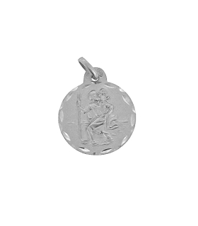 MEDALLA SAN CRISTOBAL PLATA 1ª LEY 15 MM