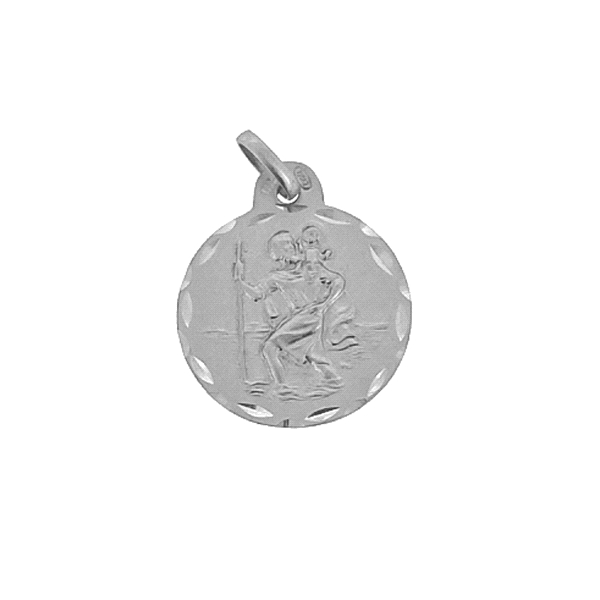 MEDALLA SAN CRISTOBAL PLATA 1ª LEY 15 MM