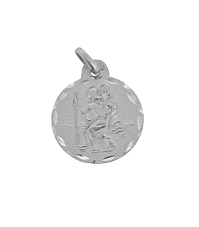 MEDALLA SAN CRISTOBAL PLATA 1ª LEY 19 MM