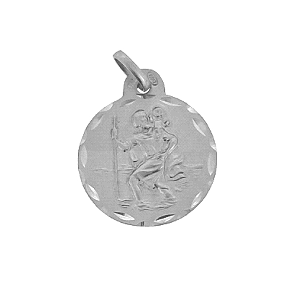 MEDALLA SAN CRISTOBAL PLATA 1ª LEY 19 MM