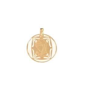 MEDALLA VIRGEN NIÑA COMUNION PLATA 1ª LE