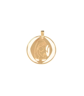 MEDALLA VIRGEN NIÑA COMUNION PLATA 1ª LE