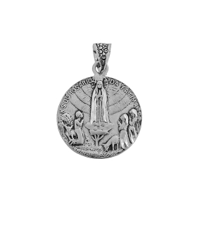 MEDALLA VIRGEN FATIMA PLATA 1ª LEY 20 MM