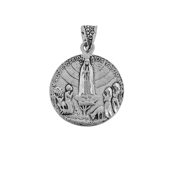 MEDALLA VIRGEN FATIMA PLATA 1ª LEY 20 MM