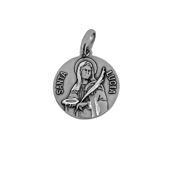 MEDALLA SANTA LUCIA PLATA 1ª LEY 20 MM