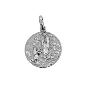 MEDALLA VIRGEN LOURDES PLATA 1ª LEY 20MM