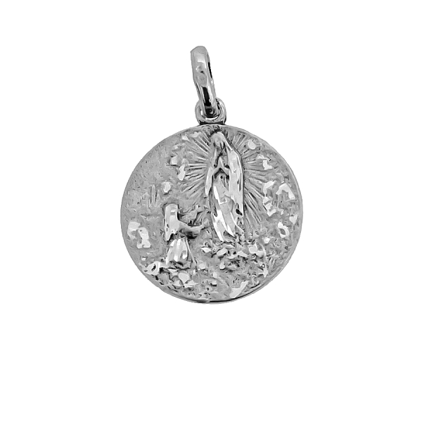 MEDALLA VIRGEN LOURDES PLATA 1ª LEY 20MM