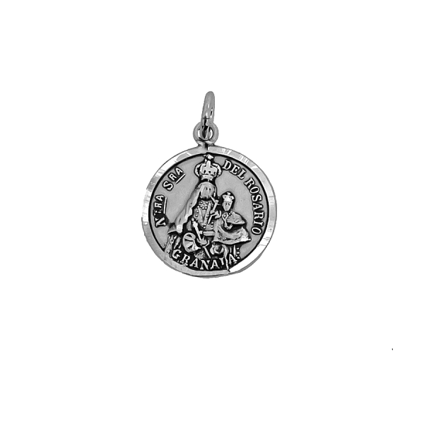 MEDALLA VIRGEN ROSARIO PLATA 1ª LEY 18