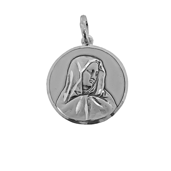 MEDALLA  VIRGEN DOLORES PLATA 1ª LEY 25
