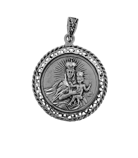 MEDALLA VIRGEN CARMEN PLATA 1ª LEY 25 MM