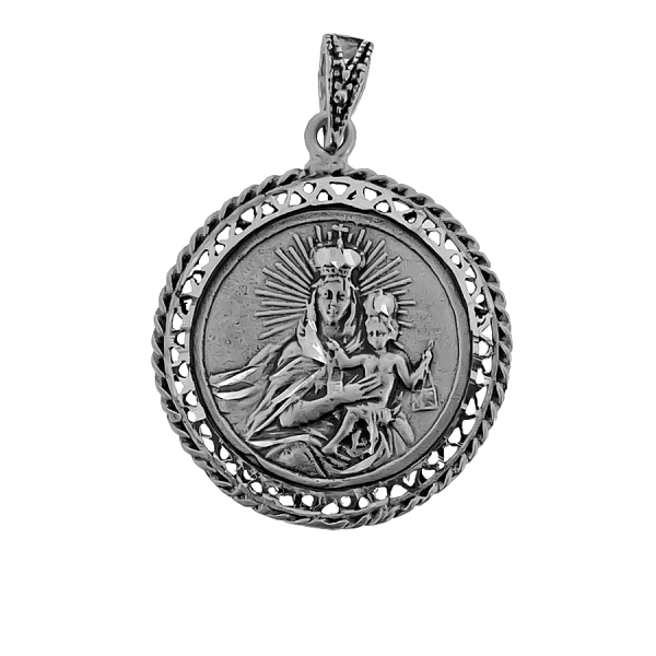 MEDALLA VIRGEN CARMEN PLATA 1ª LEY 25 MM