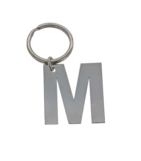 LLAVERO LETRA  M  PLATA 1ª LEY 40 X 38
