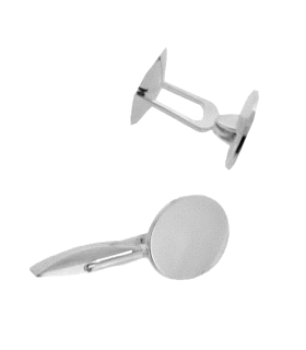 GEMELOS OVAL CABALLERO PLATA 1ª LEY 16.5