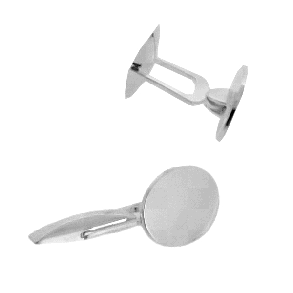 GEMELOS OVAL CABALLERO PLATA 1ª LEY 16.5