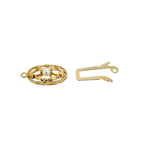 BROCHE PLATA 1ª LEY CHAPADA  8 X 17 MM.