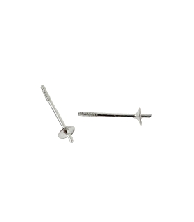 PAR PALILLOS TUERCA PLATA 1ª LEY 3 MM