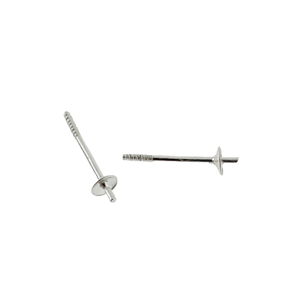 PAR PALILLOS TUERCA PLATA 1ª LEY 3 MM