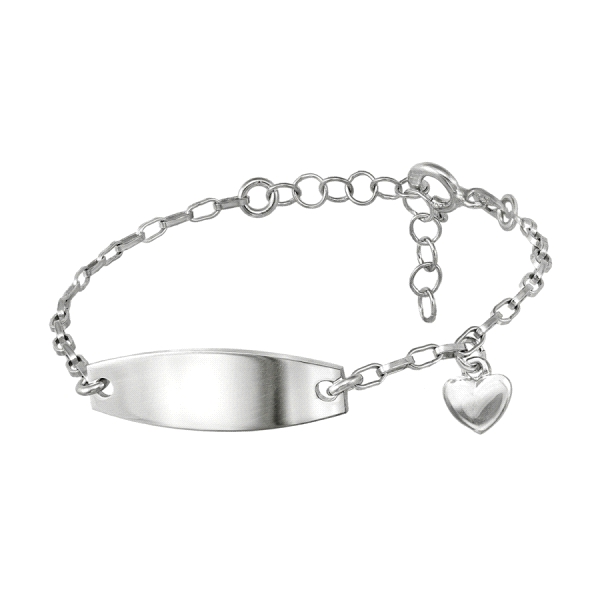 PULSERA BEBÉ PLATA PRIMERA LEY 12+3 CM.