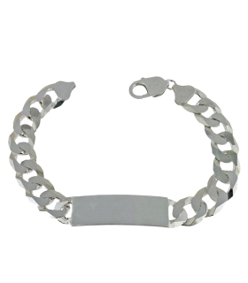 ESCLAVA BARBADA MACIZA PLATA 1ª LEY 21CM