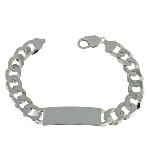 ESCLAVA BARBADA MACIZA PLATA 1ª LEY 21CM