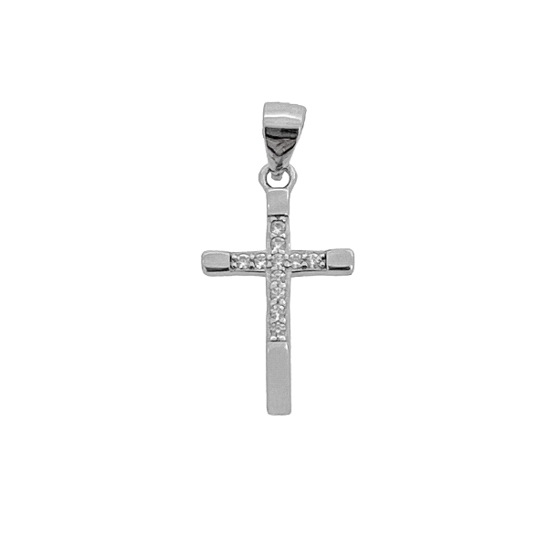 COLGANTE CRUZ JUVENIL PLATA 1ª LEY 18 X 12 MM.