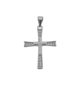 COLGANTE CRUZ JUVENIL PLATA 1ª LEY 23 X 18 MM.