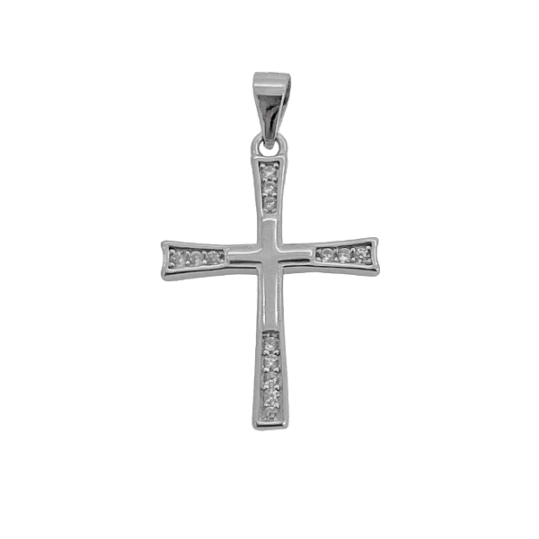 COLGANTE CRUZ JUVENIL PLATA 1ª LEY 23 X 18 MM.