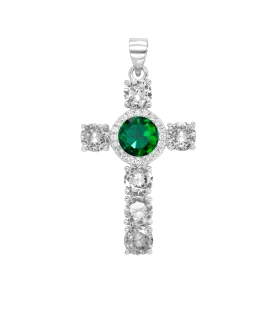 COLGANTE CRUZ MUJER PLATA 1ª LEY 30 X 20